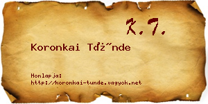 Koronkai Tünde névjegykártya