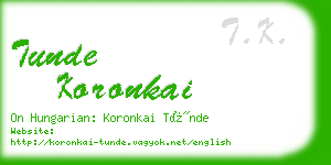 tunde koronkai business card